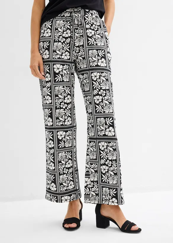 Jersey-Hose aus Punto di Roma in schwarz von vorne - bonprix Jersey-Hose aus Punto di Roma in schwarz von vorne - bonprix