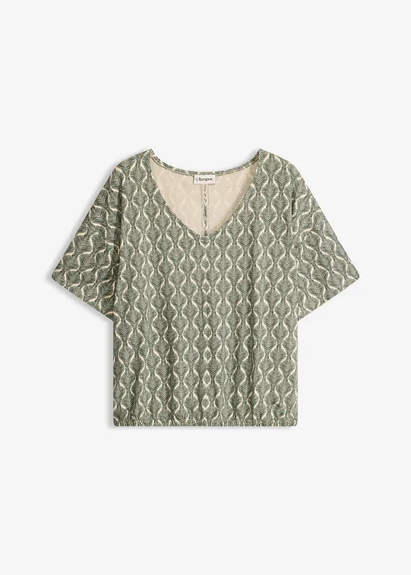 Oversize-Shirt aus softem Viskose- Mix in beige von vorne - bonprix