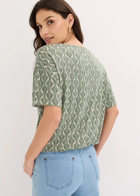Oversize-Shirt aus softem Viskose- Mix in beige von hinten (im Anschnitt) - bonprix