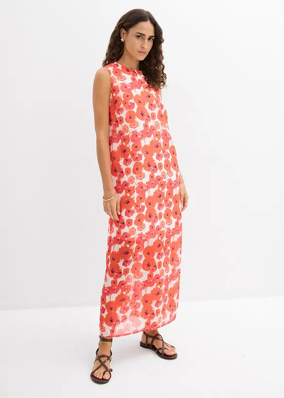 Langes Chiffonkleid in weiß von vorne (Totalaufnahme) - bonprix Langes Chiffonkleid in weiß von vorne (Totalaufnahme) - bonprix