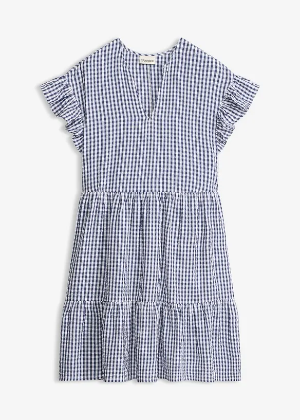 Minikleid aus Seersucker in weiß von vorne - bonprix