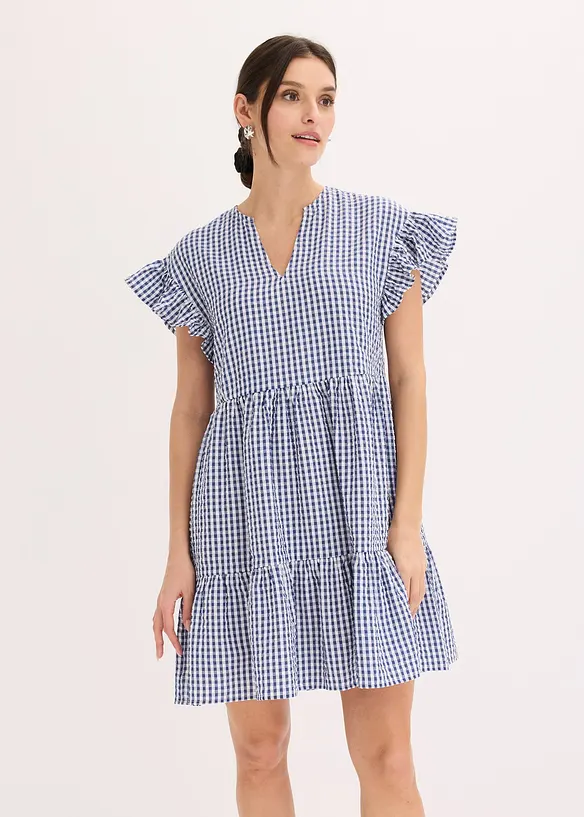 Minikleid aus Seersucker in weiß von vorne (Totalaufnahme) - bonprix