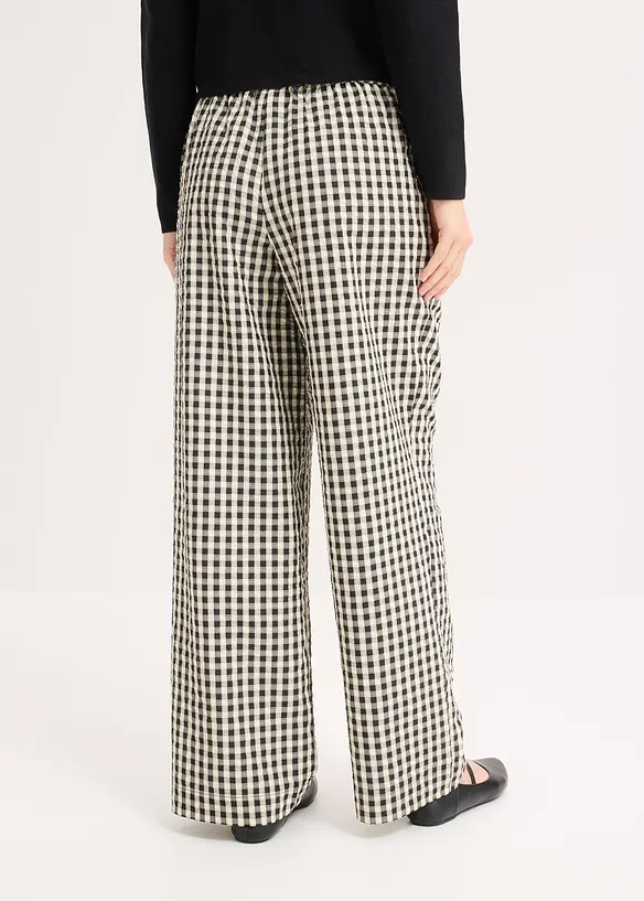 Weite Hose mit Bundfalten in gelb von hinten - bonprix
