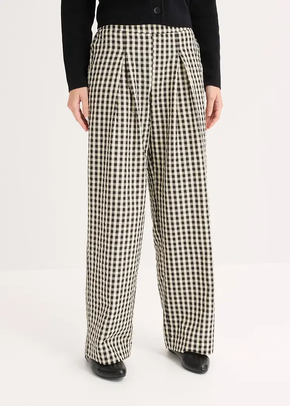 Weite Hose mit Bundfalten in gelb von vorne - bonprix