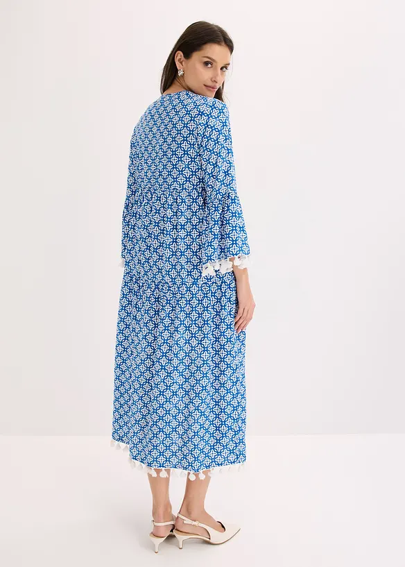 Tunika-Kleid aus fließender Viskose in blau von hinten (Totalaufnahme) - bonprix Tunika-Kleid aus fließender Viskose in blau von hinten (Totalaufnahme) - bonprix