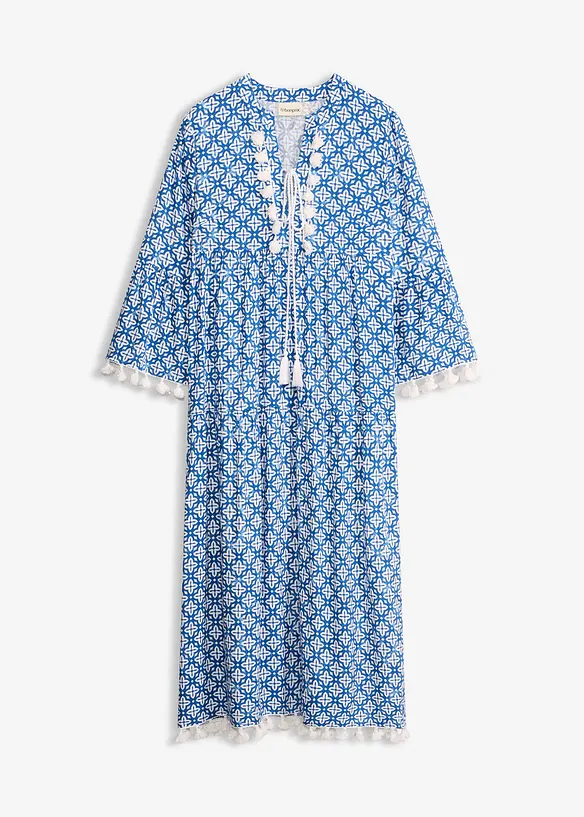 Tunika-Kleid aus fließender Viskose in blau von vorne - bonprix Tunika-Kleid aus fließender Viskose in blau von vorne - bonprix