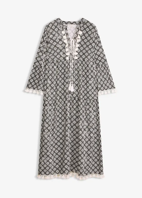 Tunika-Kleid aus fließender Viskose in schwarz von vorne - bonprix Tunika-Kleid aus fließender Viskose in schwarz von vorne - bonprix
