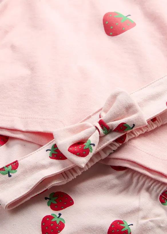 Baby Shirt, Leggings und Stirnband aus Bio-Baumwolle (3-tlg.Set) in rosa - bonprix