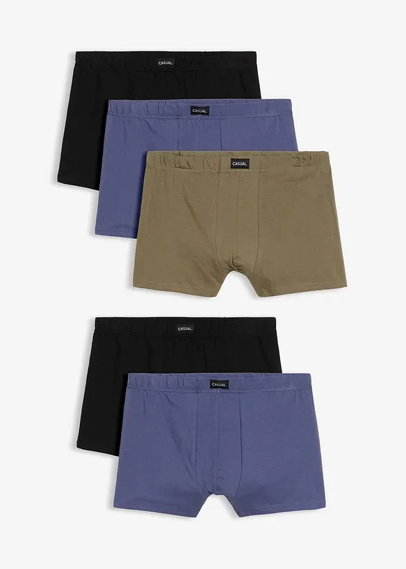 Boxershorts eng mit Baumwolle (5er Pack) in schwarz - bonprix