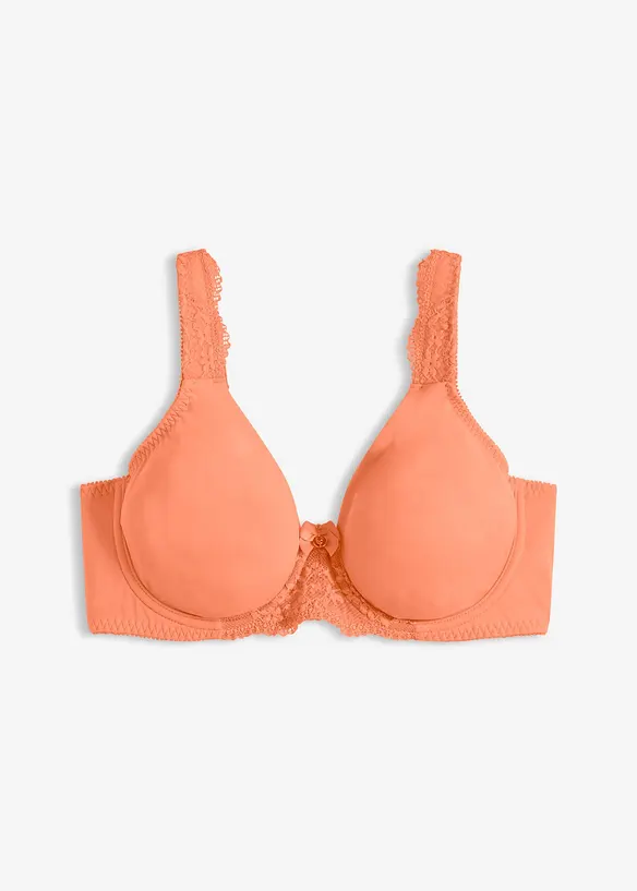 T-Shirt-BH mit gepolsterten Trägern in orange von vorne - bonprix
