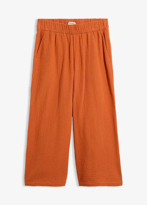 Musselin-Marlenehose aus reiner Baumwolle in orange von vorne - bonprix Musselin-Marlenehose aus reiner Baumwolle in orange von vorne - bonprix