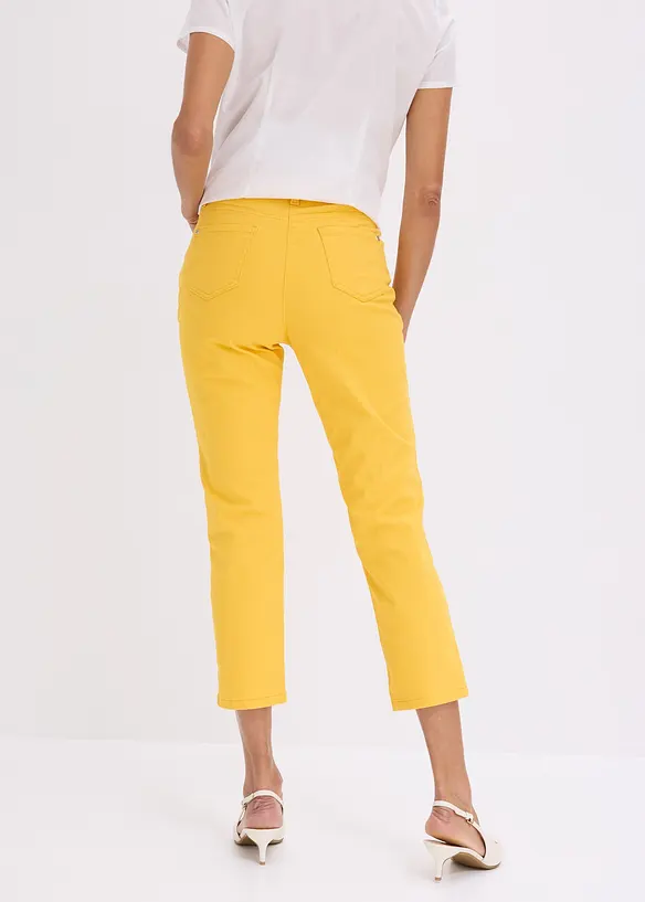 7/8 Stretch-Hose aus Twill in gelb von hinten - bonprix