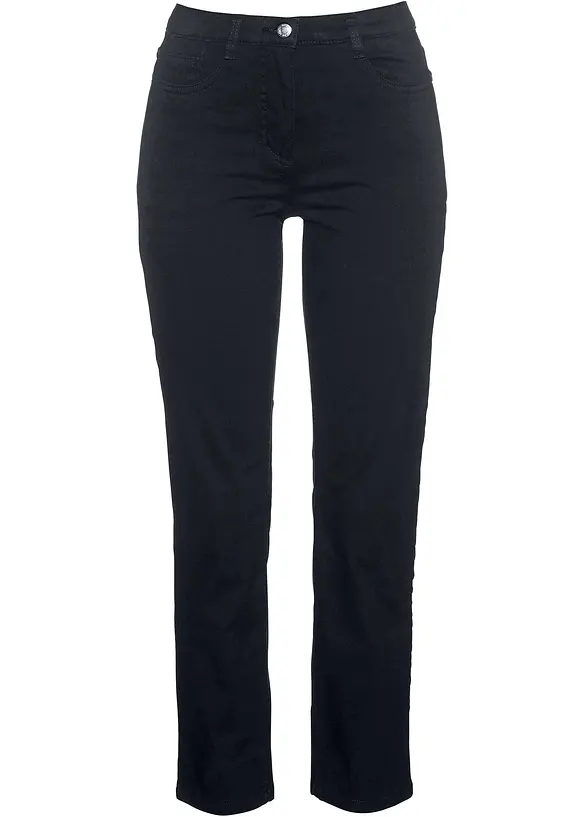 7/8 Stretch-Hose aus Twill in schwarz von vorne - bonprix