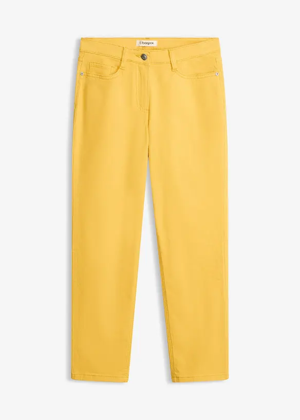 7/8 Stretch-Hose aus Twill in gelb von vorne - bonprix