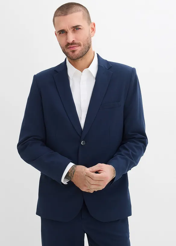 Baukasten-Sakko mit Stretchanteil in Modern Fit in blau von vorne (im Anschnitt) - bonprix