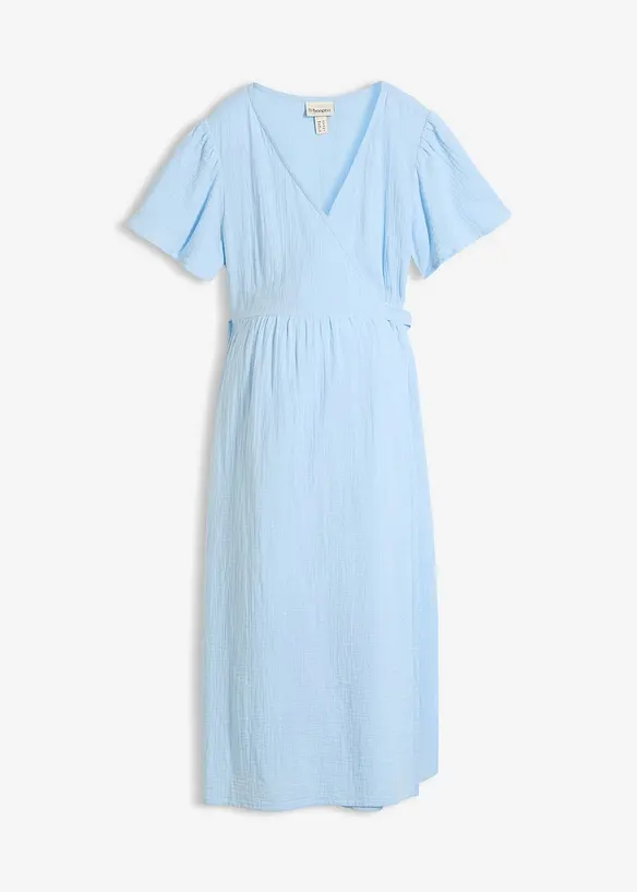 2-in-1 Umstands- und Stillkleid aus Baumwoll-Musselin in blau von vorne - bonprix 2-in-1 Umstands- und Stillkleid aus Baumwoll-Musselin in blau von vorne - bonprix