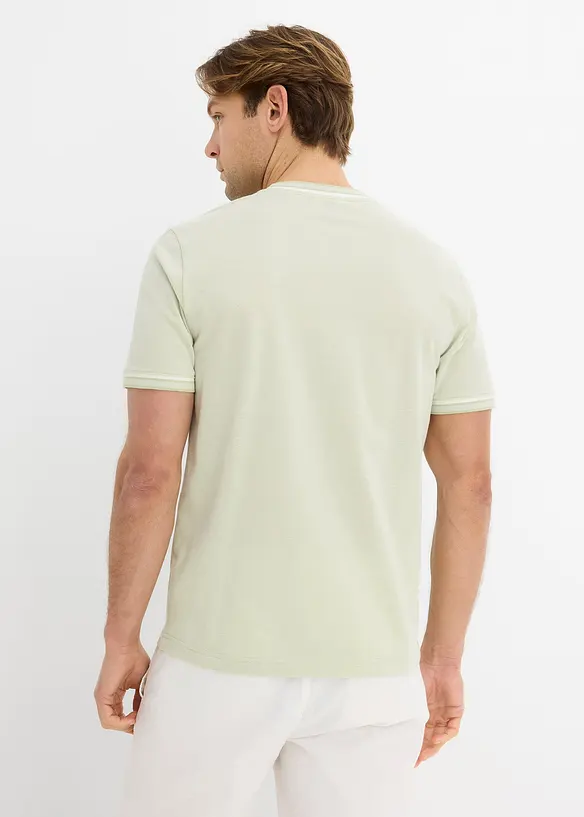 Piqué-T-Shirt aus reiner Bio-Baumwolle in grün von hinten (im Anschnitt) - bonprix