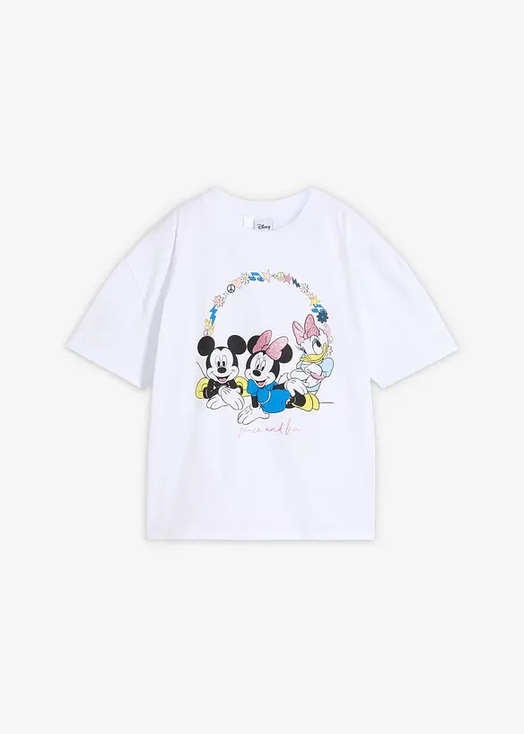 Mickey Mouse Oversize-Shirt aus reiner Baumwolle in weiß von vorne - Disney