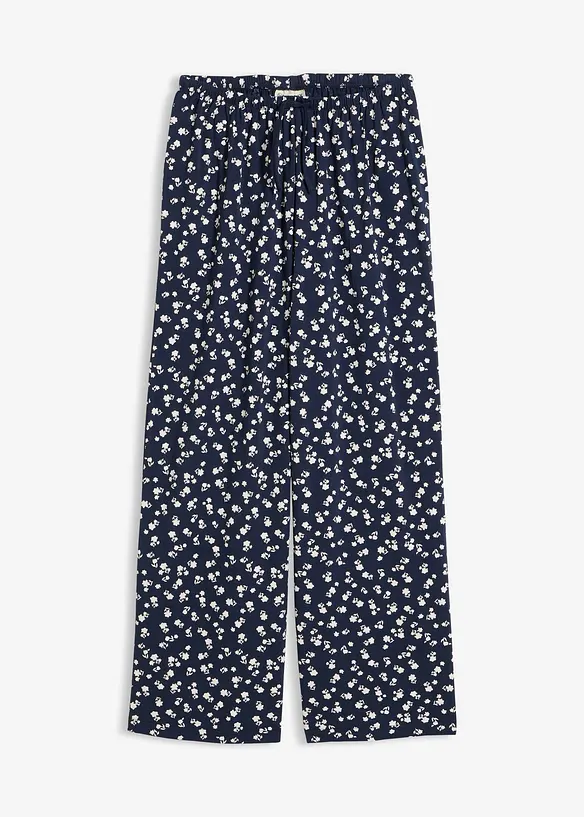 Jersey-Hose mit Struktur in blau von vorne - bonprix