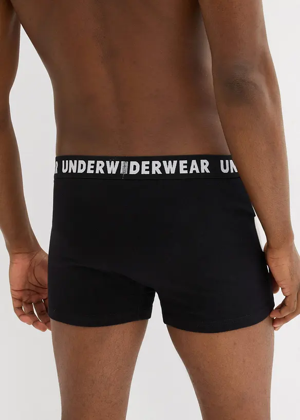 Boxershorts eng mit Baumwolle (3er Pack) in schwarz von hinten - bonprix