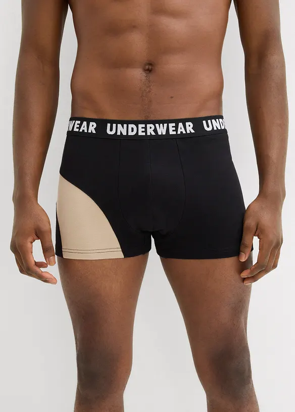 Boxershorts eng mit Baumwolle (3er Pack) in schwarz von vorne - bonprix