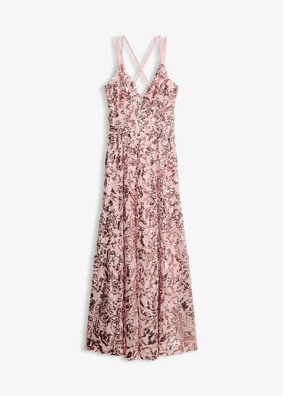 Abendkleid mit Paillettenstickerei in rosa von vorne - bonprix Abendkleid mit Paillettenstickerei in rosa von vorne - bonprix