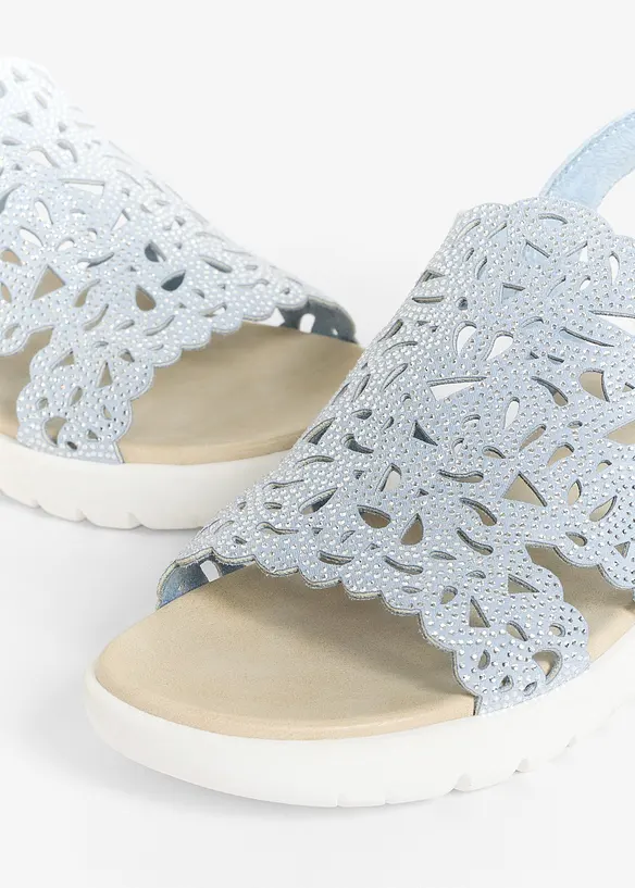 Marco Tozzi Plateau-Sandaletten mit Glitzer in blau - Marco Tozzi