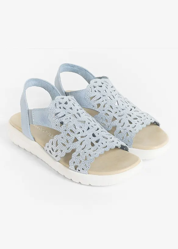 Marco Tozzi Plateau-Sandaletten mit Glitzer in blau - Marco Tozzi