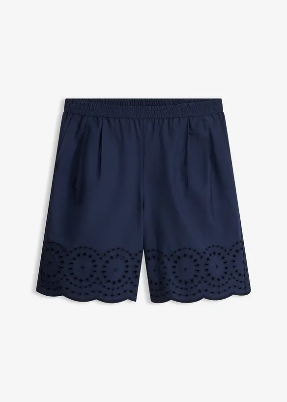 Schlupf-Shorts aus reiner Baumwolle in blau von vorne - bonprix Schlupf-Shorts aus reiner Baumwolle in blau von vorne - bonprix
