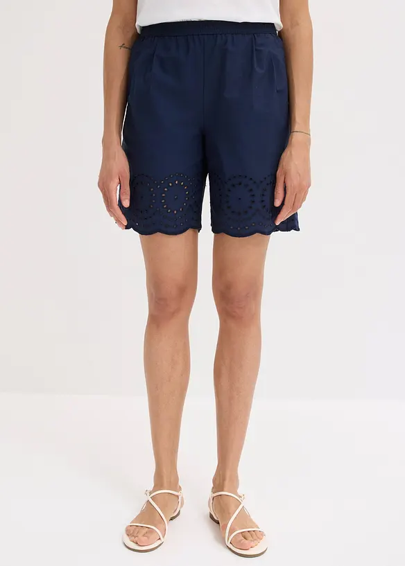 Schlupf-Shorts aus reiner Baumwolle in blau von vorne - bonprix Schlupf-Shorts aus reiner Baumwolle in blau von vorne - bonprix