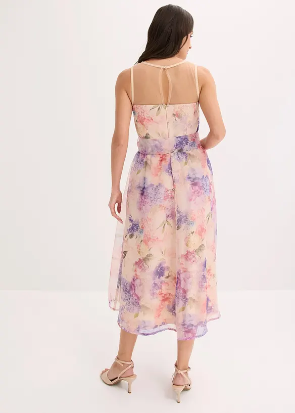 Midikleid aus zartem Tüll in rosa von hinten (Totalaufnahme) - bonprix