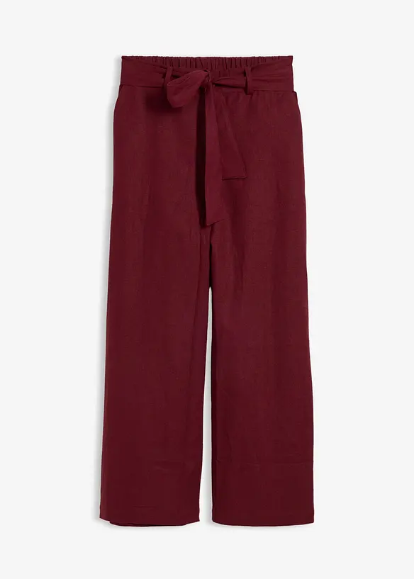 Culotte aus luftigem Leinen-Mix in rot von vorne - bonprix