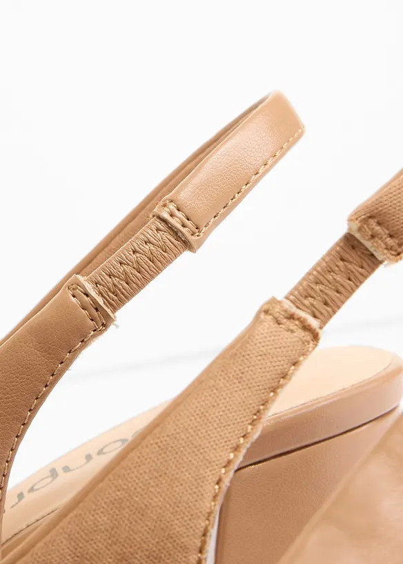 Slingpumps mit Blockabsatz in braun - bonprix