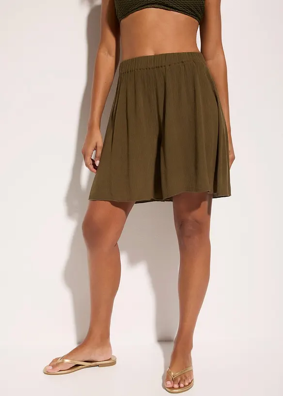 Strandshorts aus fließender Viskose in grün von vorne - bonprix Strandshorts aus fließender Viskose in grün von vorne - bonprix