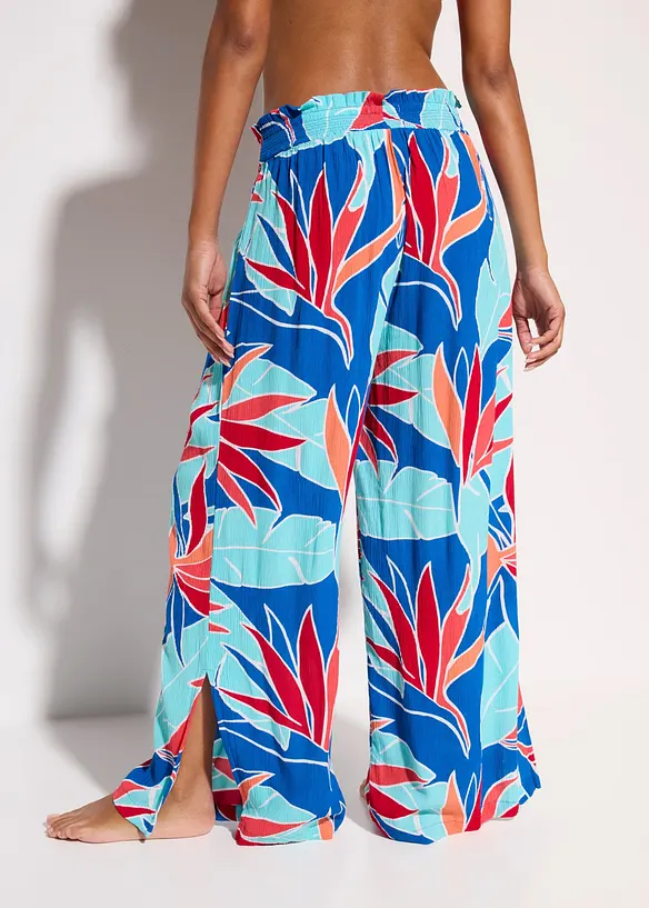 Strandhose aus fließender Viskose in blau von hinten - bonprix Strandhose aus fließender Viskose in blau von hinten - bonprix