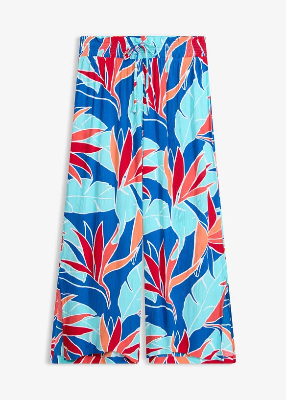Strandhose aus fließender Viskose in blau von vorne - bonprix Strandhose aus fließender Viskose in blau von vorne - bonprix