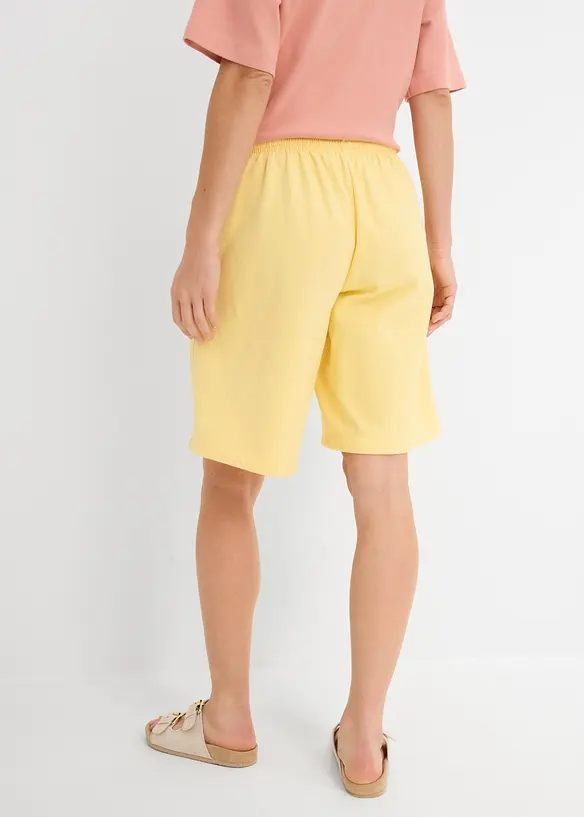 Sweat-Bermuda aus reiner Bio-Baumwolle in gelb von hinten - bonprix