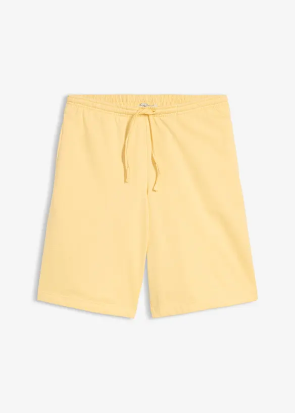Sweat-Bermuda aus reiner Bio-Baumwolle in gelb von vorne - bonprix