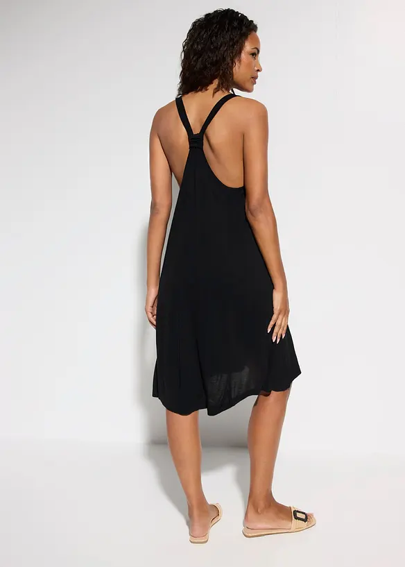 Strandkleid aus fließender Viskose in schwarz von hinten (Totalaufnahme) - bonprix Strandkleid aus fließender Viskose in schwarz von hinten (Totalaufnahme) - bonprix