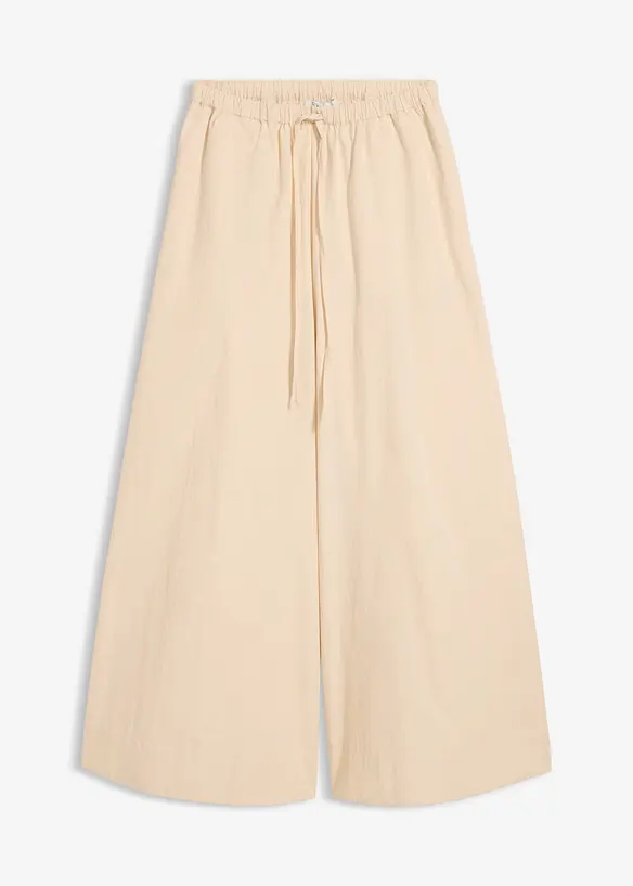 Culotte aus reiner Bio-Baumwolle in beige von vorne - bonprix