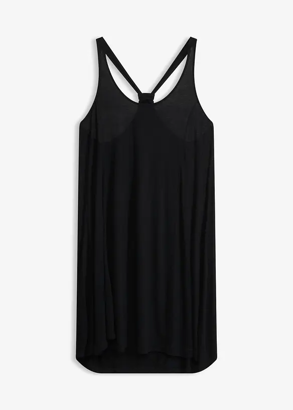 Strandkleid aus fließender Viskose in schwarz von vorne - bonprix Strandkleid aus fließender Viskose in schwarz von vorne - bonprix