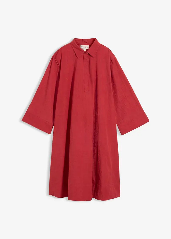 Blusenkleid aus reiner Bio-Baumwolle in rot von vorne - bonprix Blusenkleid aus reiner Bio-Baumwolle in rot von vorne - bonprix
