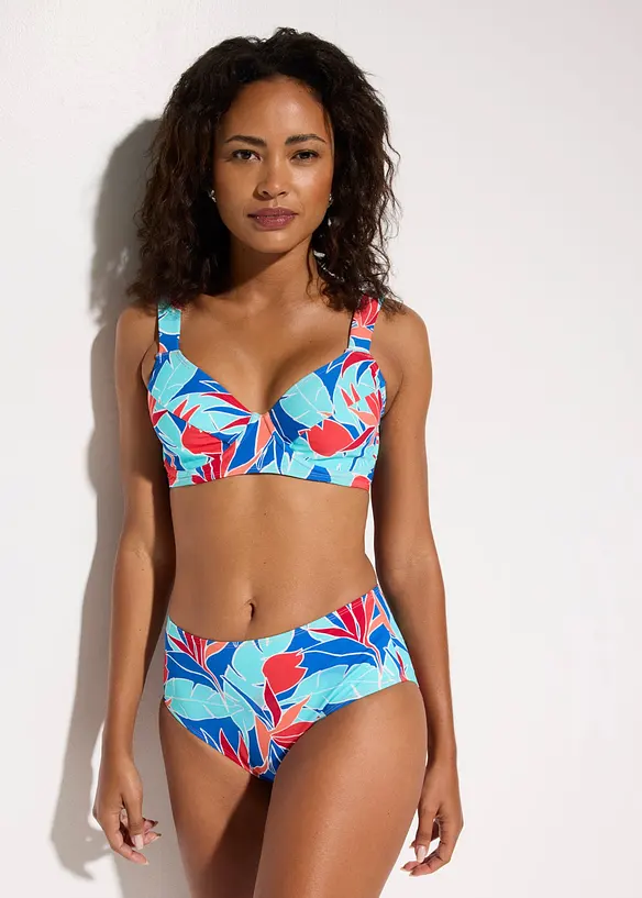 Minimizer-Bikini (2-tlg.Set) mit breiten Trägern in blau von vorne (Totalaufnahme) - bonprix