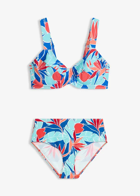 Minimizer-Bikini (2-tlg.Set) mit breiten Trägern in blau von vorne - bonprix