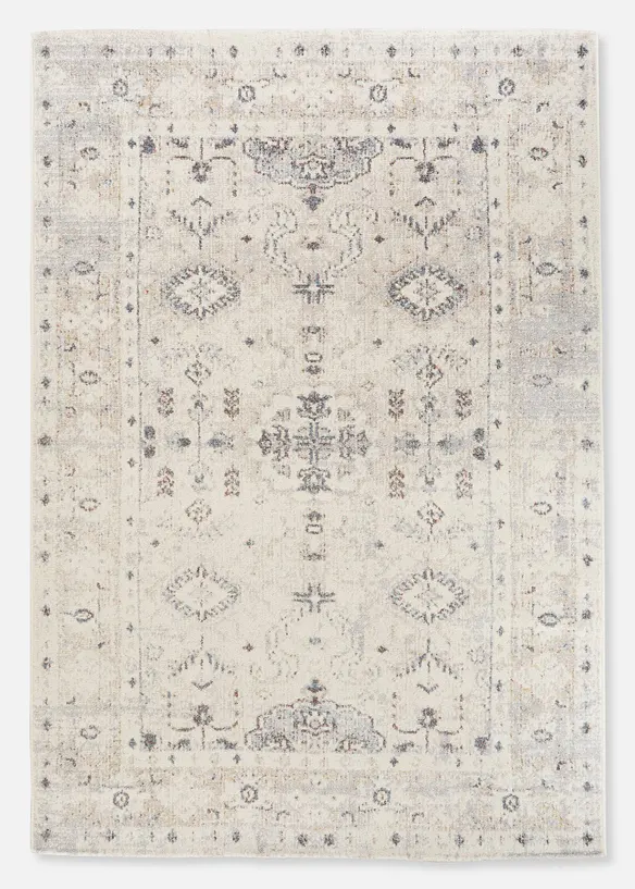 Teppich mit Vintage Musterung in beige von vorne - bonprix