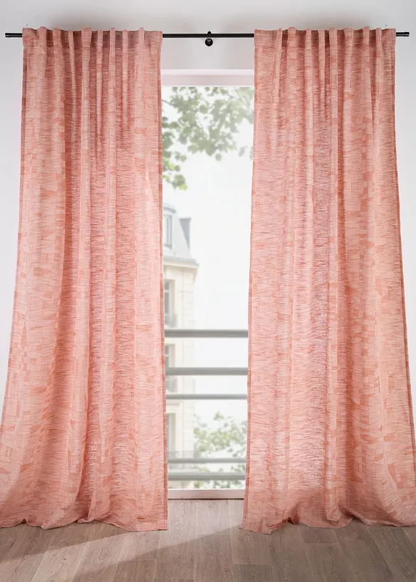 Jacquard Vorhang (1er Pack) in rot - bonprix