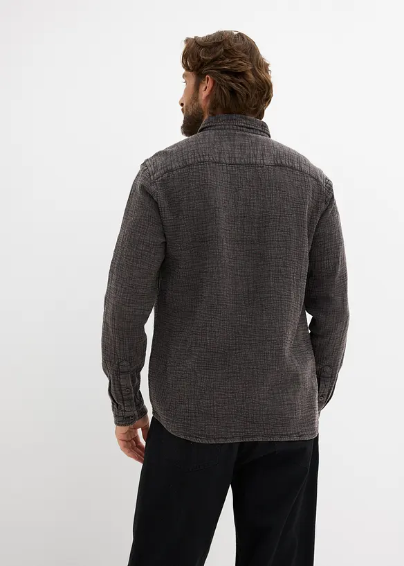 Hemd aus weichem Musselin in schwarz von hinten (im Anschnitt) - bonprix Hemd aus weichem Musselin in schwarz von hinten (im Anschnitt) - bonprix