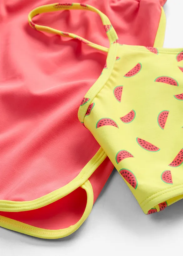 Bikini und Shorts (3-tlg.Set) in pink - bonprix