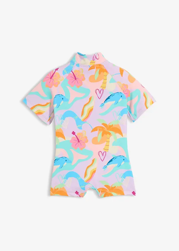 Badeoverall in lila von hinten - bonprix