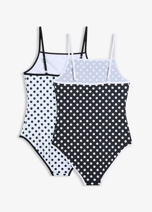 Badeanzug (2er Pack) in weiß von hinten - bonprix